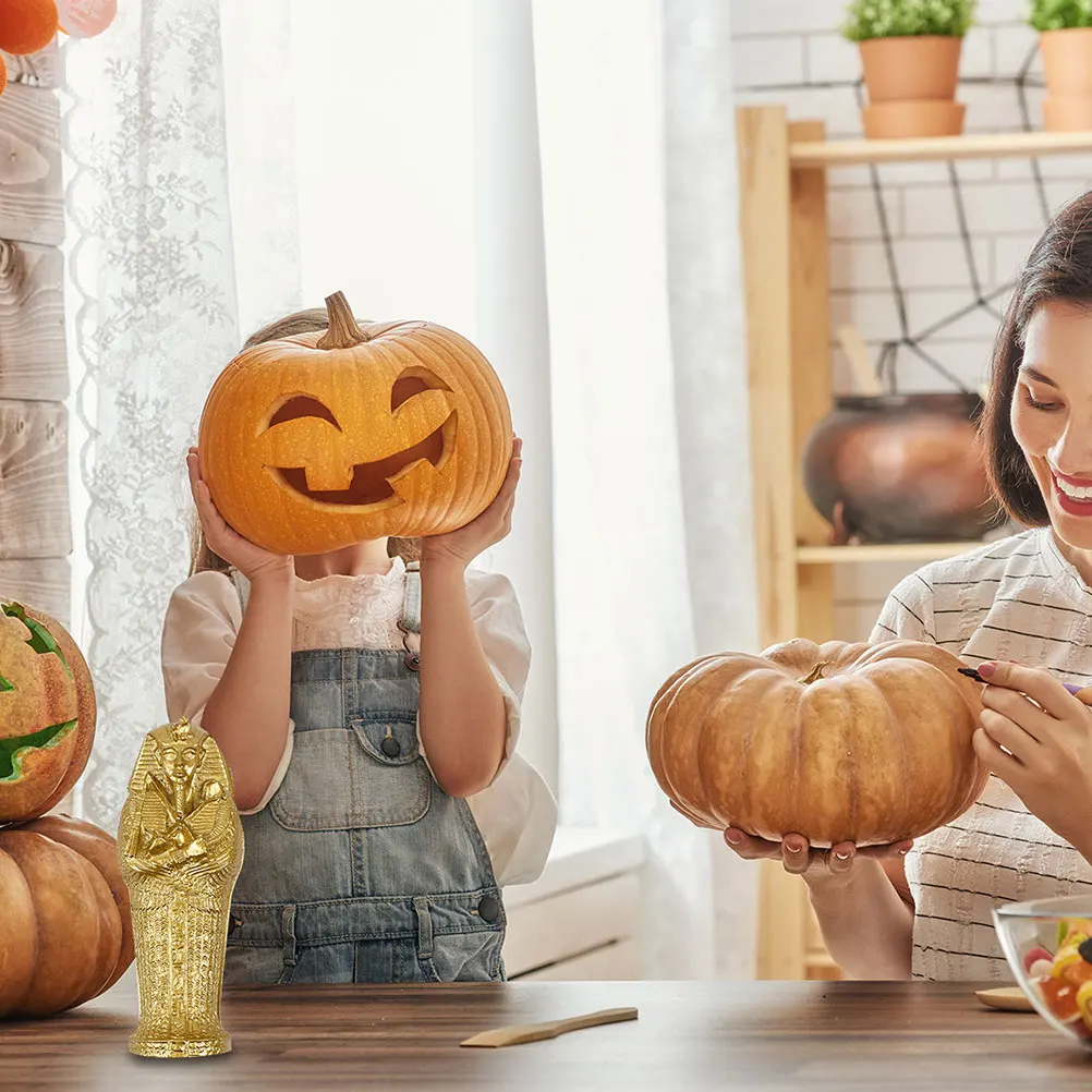 

2Sets Realistic Mummy Corpses Resin Coffin Statues for Halloween Party Decorations Carnival Stage Props Ancient Egyptian