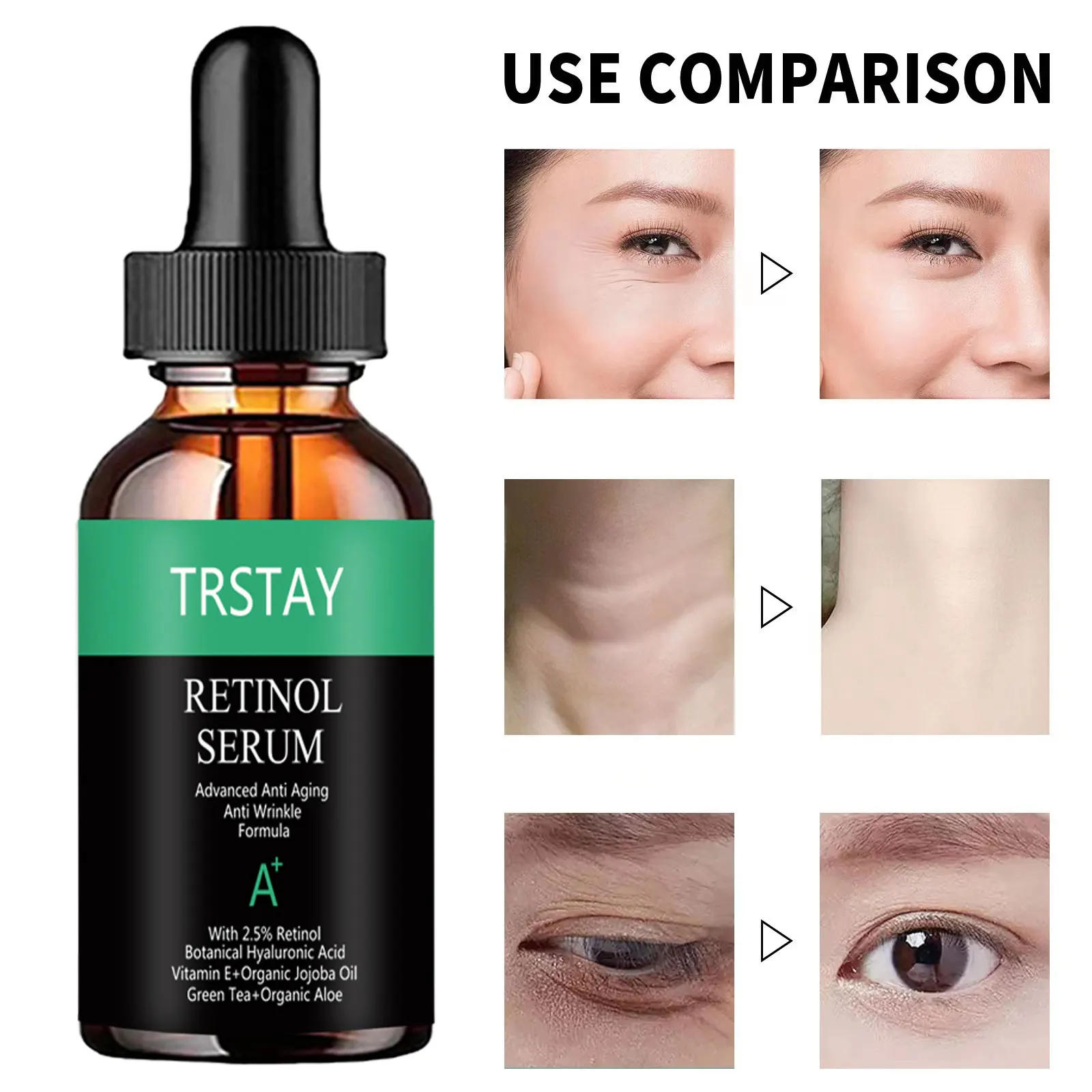 Retinol Serum for Face and Eye with Hyaluronic Acid,Vitamin E,Green Tea, Wheat Gem Oil