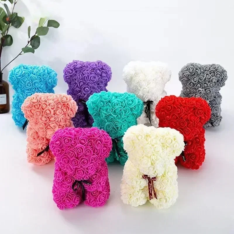 1pc Artificial Flower Teddy Rose Bear 40cm Mother's Day Christmas Valentine's Day Gift Birthday Gift Party Decorations