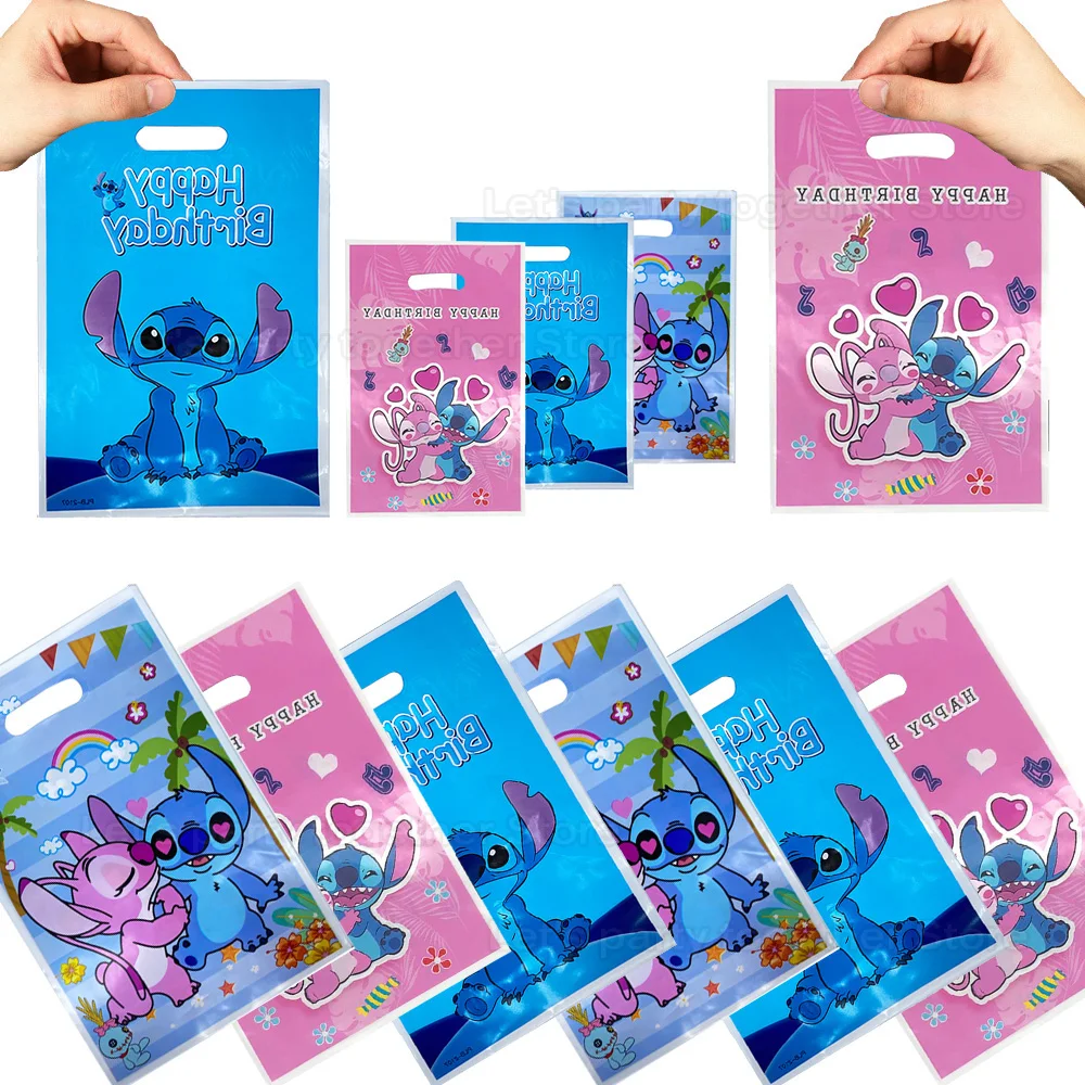 Lilo and Stitch Gift Bags Children's Birthday Party Decoration Tableware Handle Candy Bag Loot Bag Disney Wedding Party Supplies