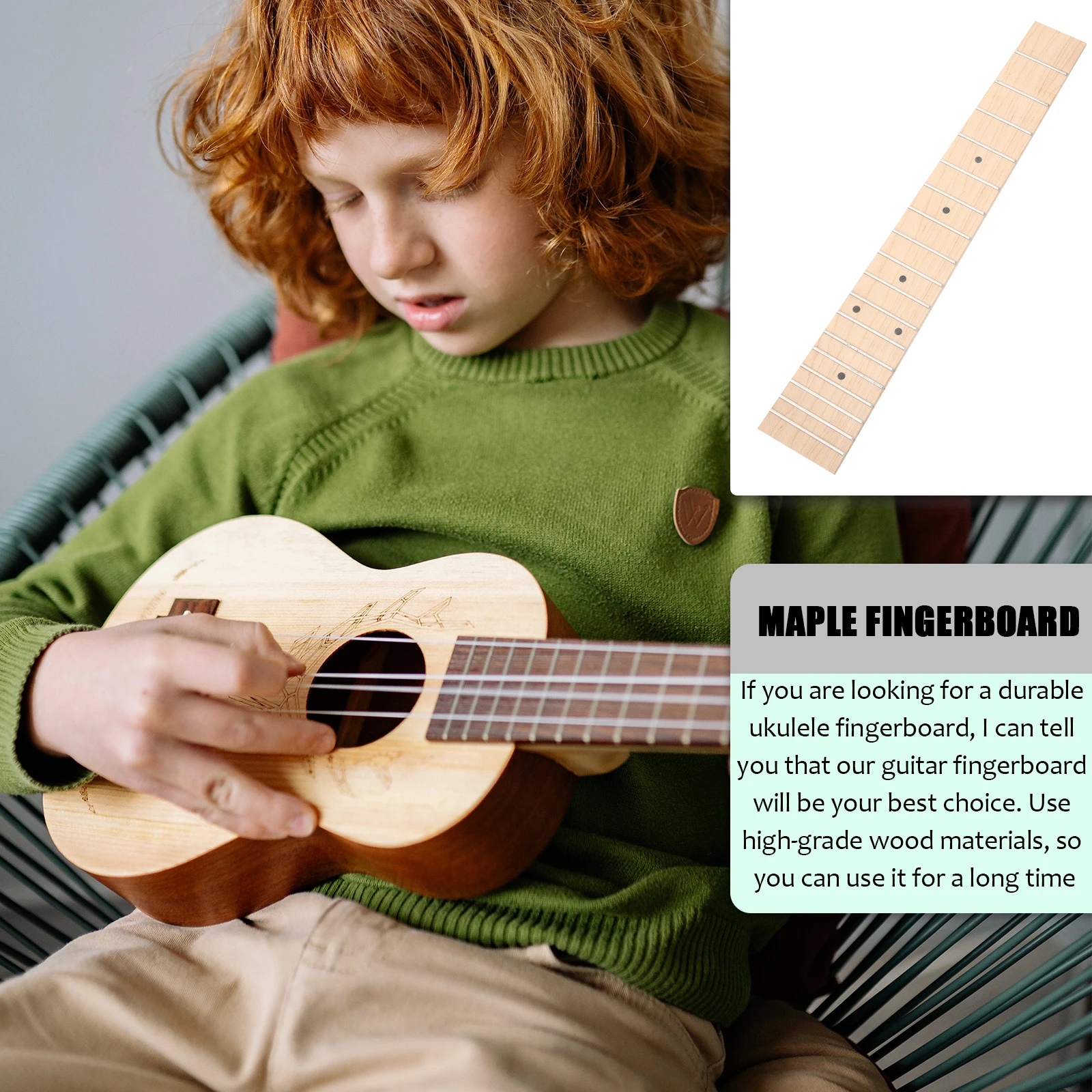 

Maple Fingerboard Ukulele Wood Replacement Fret Guitar Fretboard Ballad Diy Kit