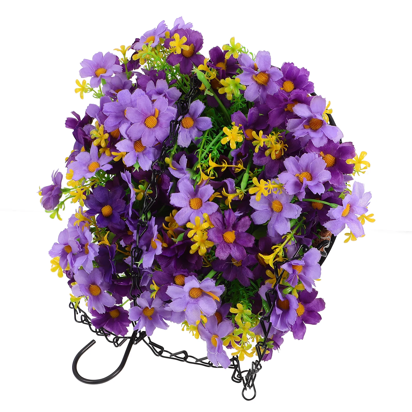 

Artificial Flower Basket Hanging Iron Outdoor Decoration Potted Plants Flowers Lifelike Durable Faux hanging flowers basket