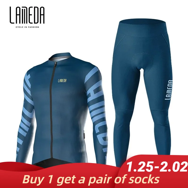 Lameda Men's Cycling Clothing Tight Quick Drying Bicycle Clothes Set Comfortable Breathable Men's Cycling Clothes