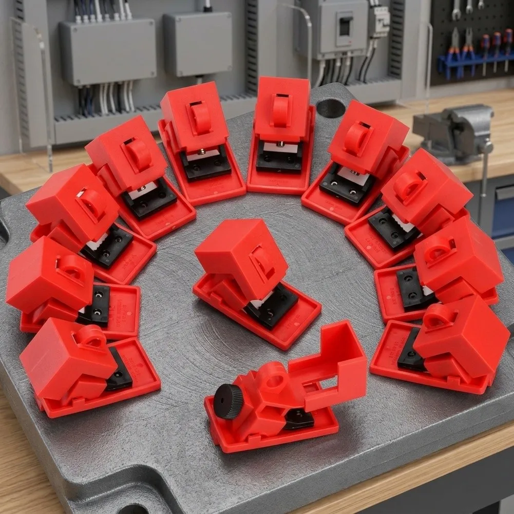 12pcs Clamping Type Circuit Breaker Locking Device 120 To 277 Volt Circuit Breakers Lock Circuit Breaker Switch Firm Fixation