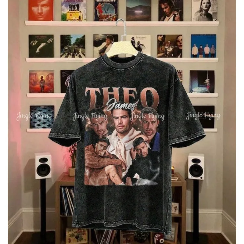 Theo James Vintage Lavado Regalo Para Mujeres Y Hombre Camiseta Unisex Algodón Softstyle Unisex