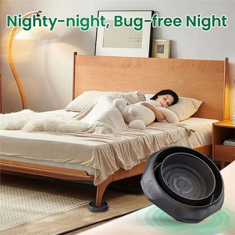 A93Z Insect Detector For Bed Sofa Bugs, 8-Pack Interceptors& Traps, 24/7 Monitoring 360° Protection For Bed, For Hotel& All Furn