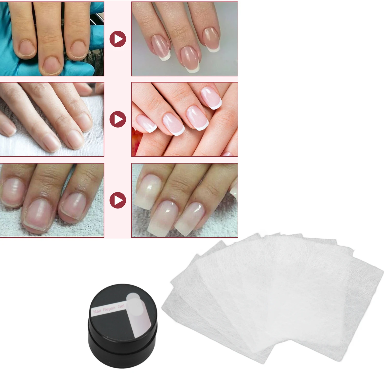 20Ml 10 Stuks Nagelverlenging Glasvezel Kit Vingerverzorging Reparatie Gel Cuttable Langdurige Anti Kraken Voor Thuissalon