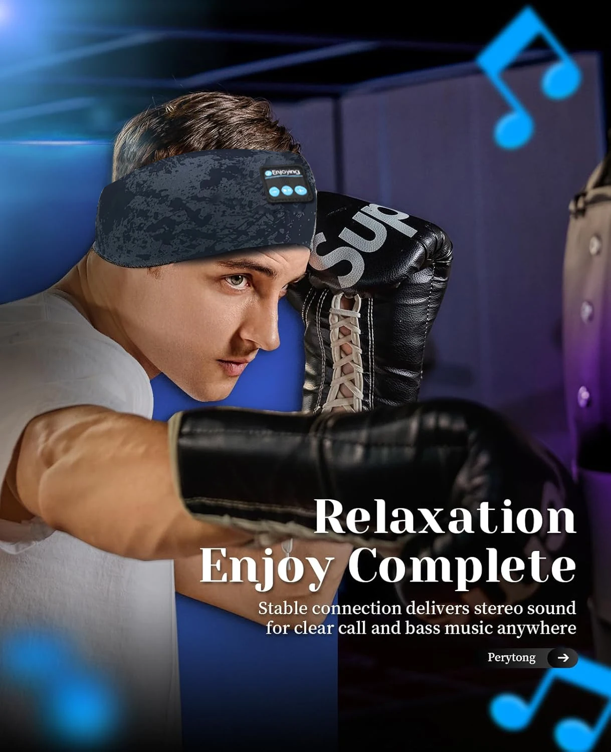 Bluetooth Earphones Sports Headband Elastic Wireless Headphones Music Sleeping Eye Mask Wireless Bluetooth Headset Yoga Headband