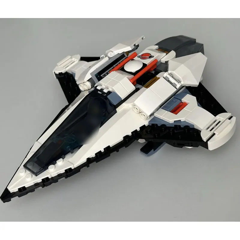 452 pezzi MOC- 205852   Astronave con carrello di atterraggio Corazzata spaziale Blocchi di costruzione Astronave Nave di difesa Modello MOC Kit di mattoni