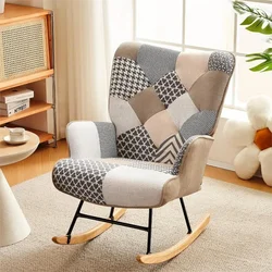 Rocking Chair Nursery -Accent Rocking Chair for Nursery Glider Chair with High Backrest Comfy Glider