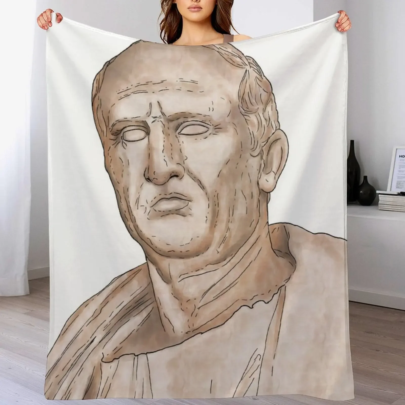 

Cicero Bust Statue - PfCN Throw Blanket Soft Bedroom Blanket for Night Sleeping