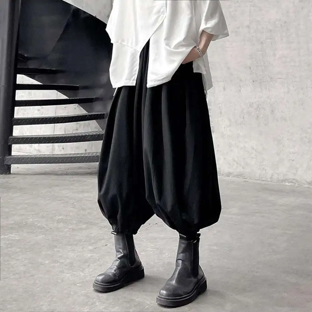 Men's New Pants Ual New Mens Dark Bloomers Genderless Style 2025 Personality Loose Streetwear Eight-Point Harem Pants Unisex