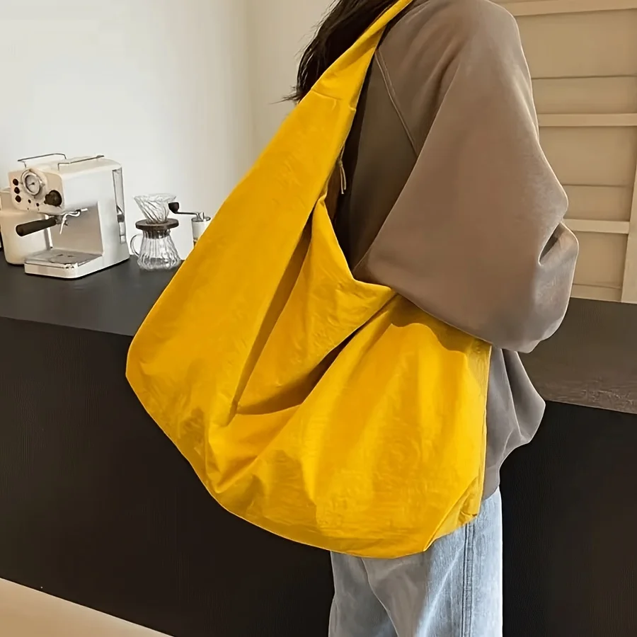 Lässige Nylon-Einkaufstasche für Damen, Handtasche, Umhängetasche mit Reißverschluss, langlebig, leicht zu reinigen, für Pendeln, Arbeit, Reisen, Arbeiten – Detail 13