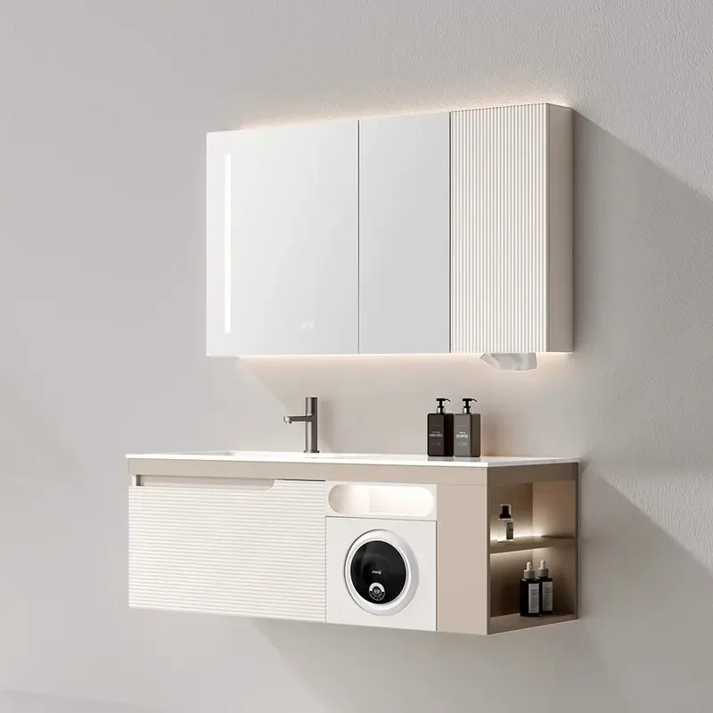 European Luxury Wall Mounted Bathroom Vanity Solid Wood Ceramic Cabinet Custom Full Set for Hotel Home