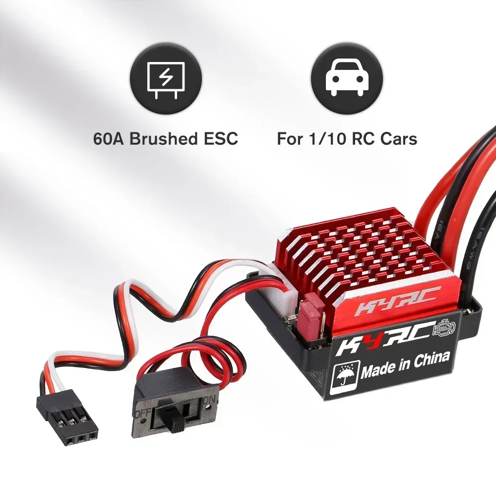 

60A Матовый электрический регулятор скорости ESC 6V/2A BEC для 1/10 RC Car Trxs TRX4 Trx6 D90 HSP Redcat 4WD Tamiya Axial SCX10 HPI