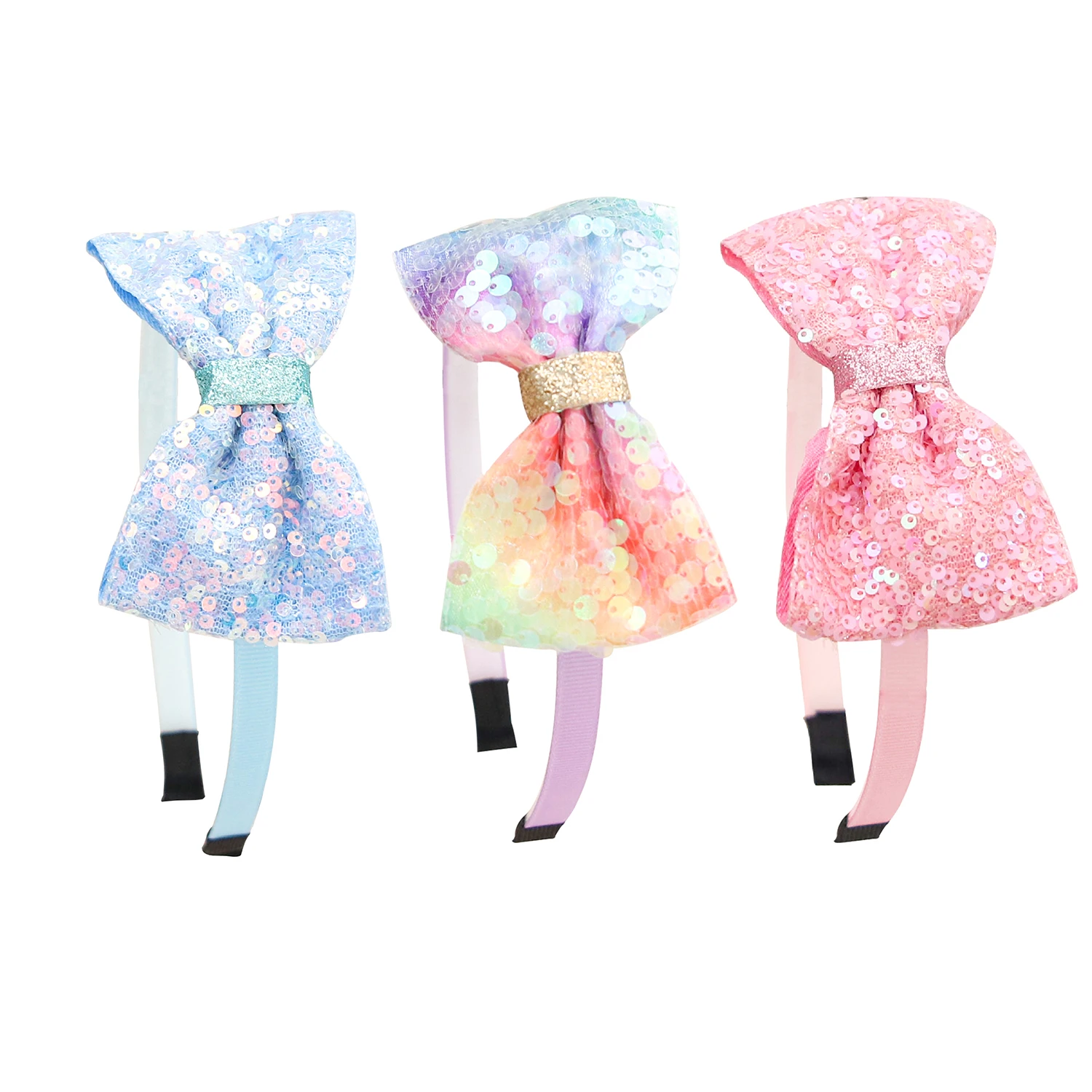 

1pc/3pcs Cute Sequin Hair Bows Headbands for Girls 4inch Glitter Bows Hairbands Kids Hairhoops Children Hair Accessories