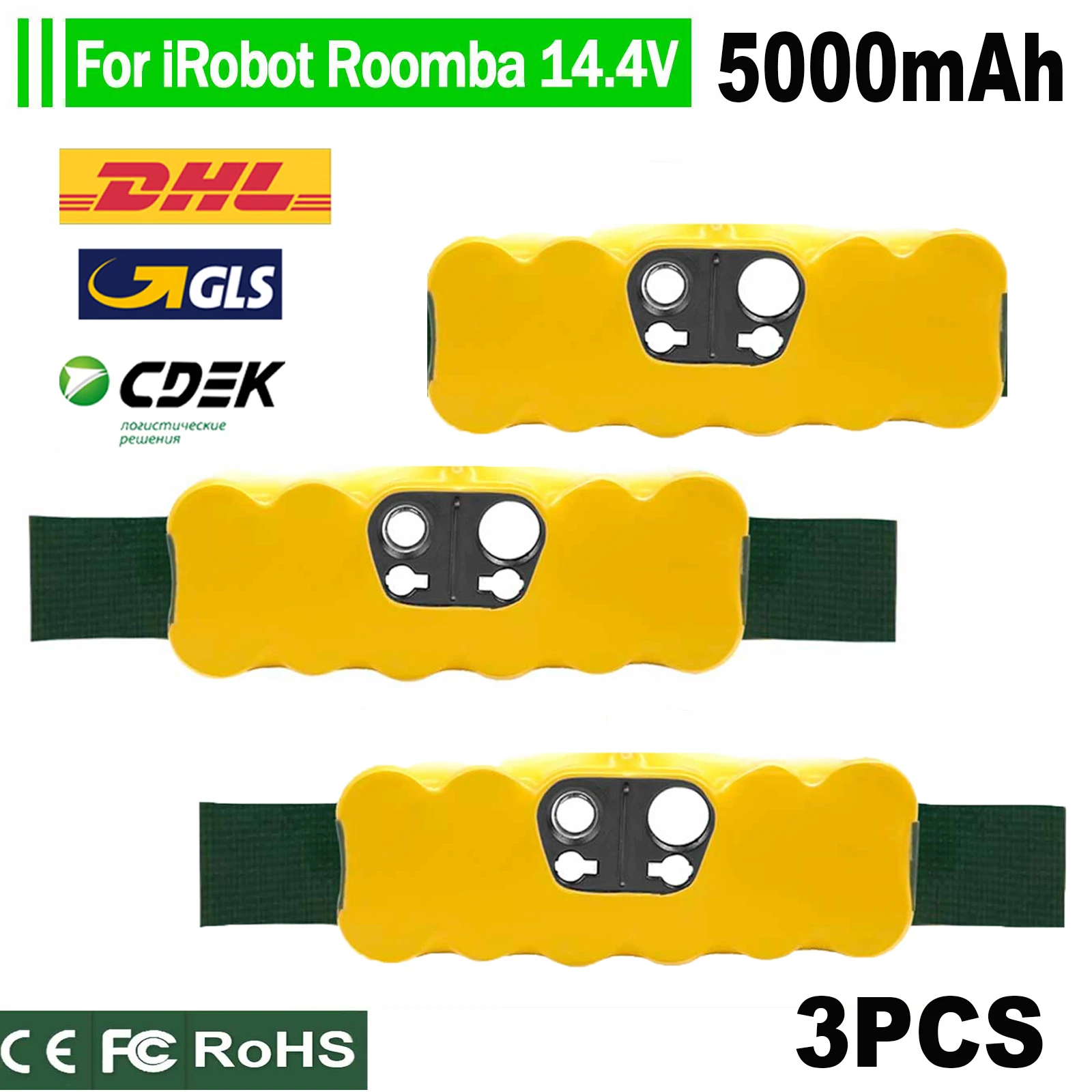 5000mAh Rechargeable Battery NI-MH 14.4V 5.0Ah Battery For iRobot Roomba 500 600 700 800 900 595 620 650 780 890 Batteries