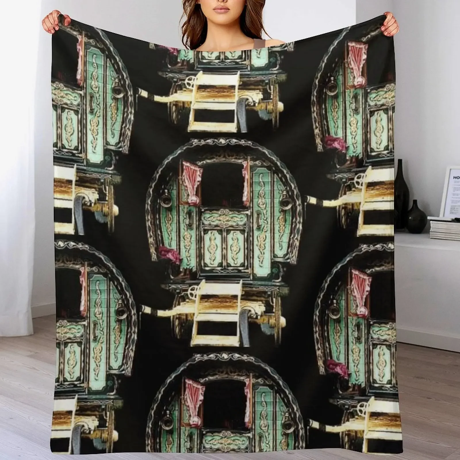 

vardo gipsy wagon Throw Blanket Plaid Hair Luxury Luxury Brand Blankets