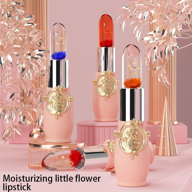 Color Changing Mouth Flower Jelly Lipstick Temperature Change Makeup Lasting Nutrition Moisturizing Color Changing Lip Gloss