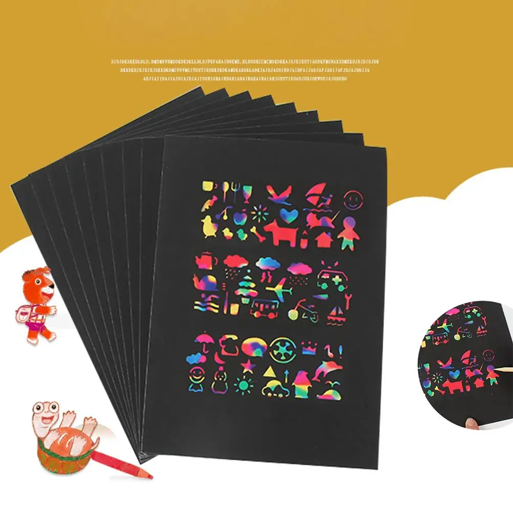 Colorful Scratch Sheet Easy  Lightweight  Scratch Paper Set Environment Friendly for Festival Decoration