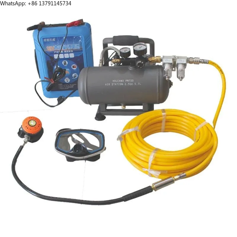 

12V air compressor diving equipment, 30 meter long pipe underwater air supply respirator, scuba pump