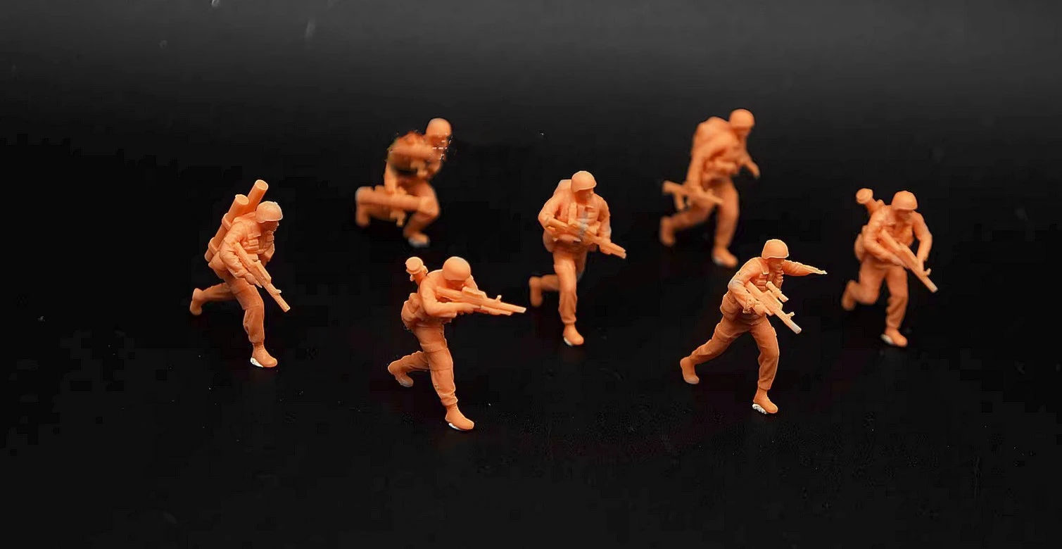 Unpainted 1/72 Modern Pla Offensive Attack Posture High-Precision 3D Soldiers