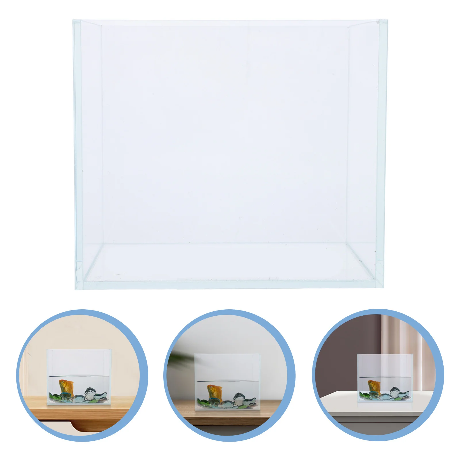 

Desktop Mini Betta Fish Tank Clear Glass Aquarium Space-Saving Design for Office Home Transparent Small Fish Bowl Desktop