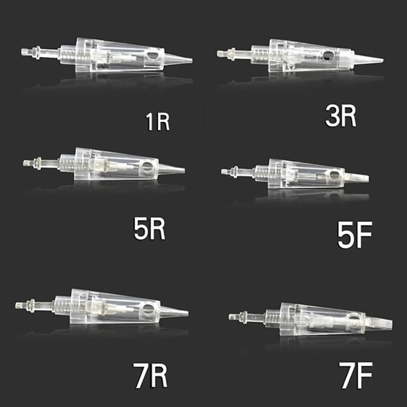 50Pcs Tattoo Patrone Nadel Bajonett Patrone Nadel 1D 1R 3R 5R 5F 7R 7F Permanent Make-Up augenbraue lippe tattoo stift nadeln