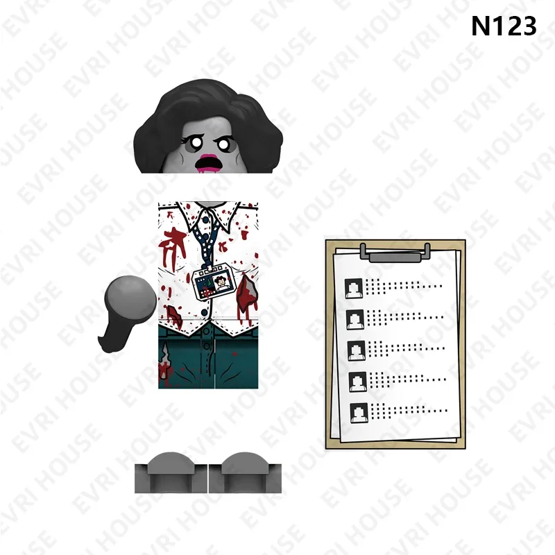 Zombie Mini Action Figures Bricks Movie Game Assembly Building Blocks Toys for Children N117-N124