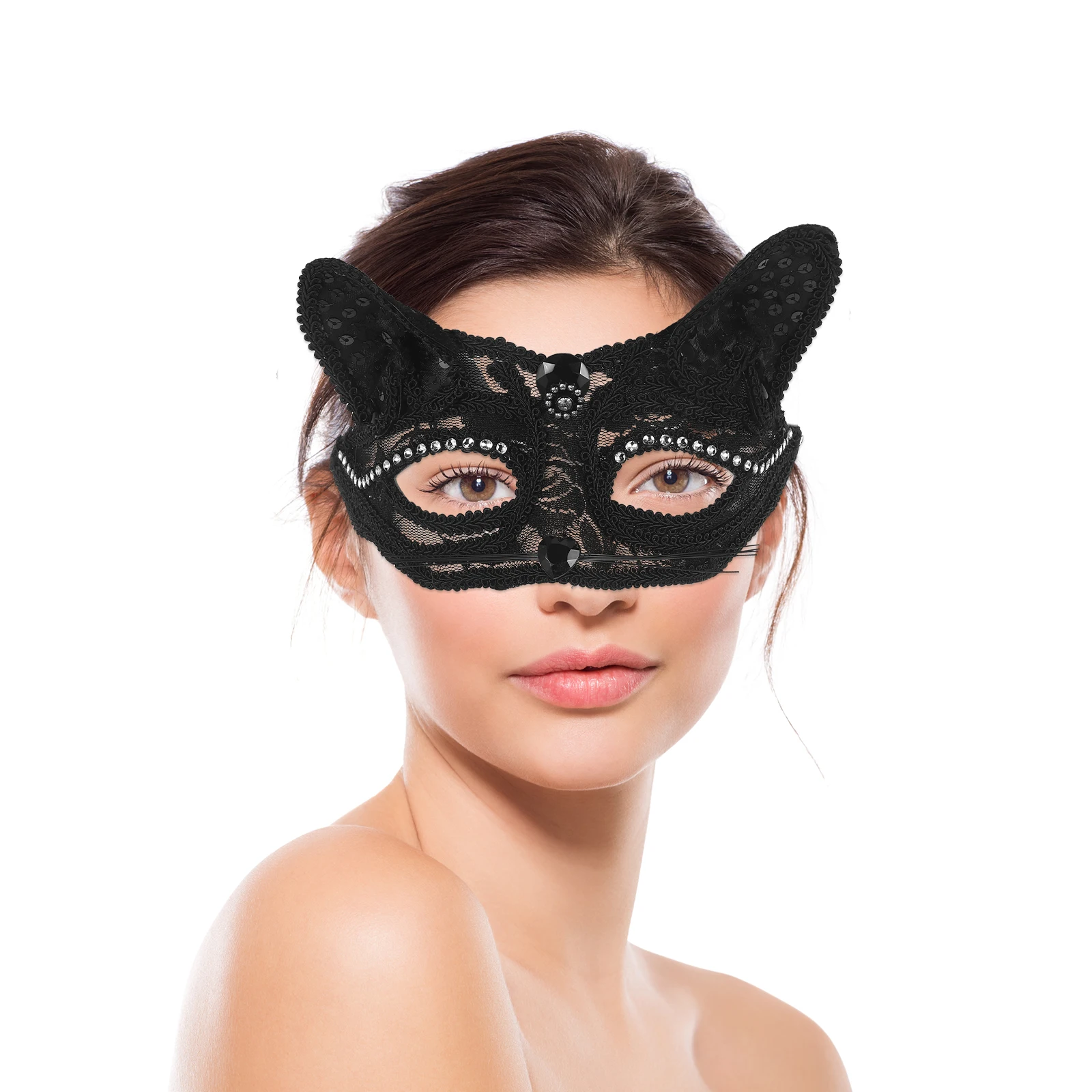

Fox Mask Lightweight Metal Lace Design Half Face Masks Masquerade Ball Party Accessories Halloween Carnival Cosplay Elegant