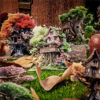 16 szt./1 partia kawaii papeteria naklejka domek na drzewie terminarz planer śmieci dziennik dekoracyjny Scrapbooking do naklejka rzemieślnicza