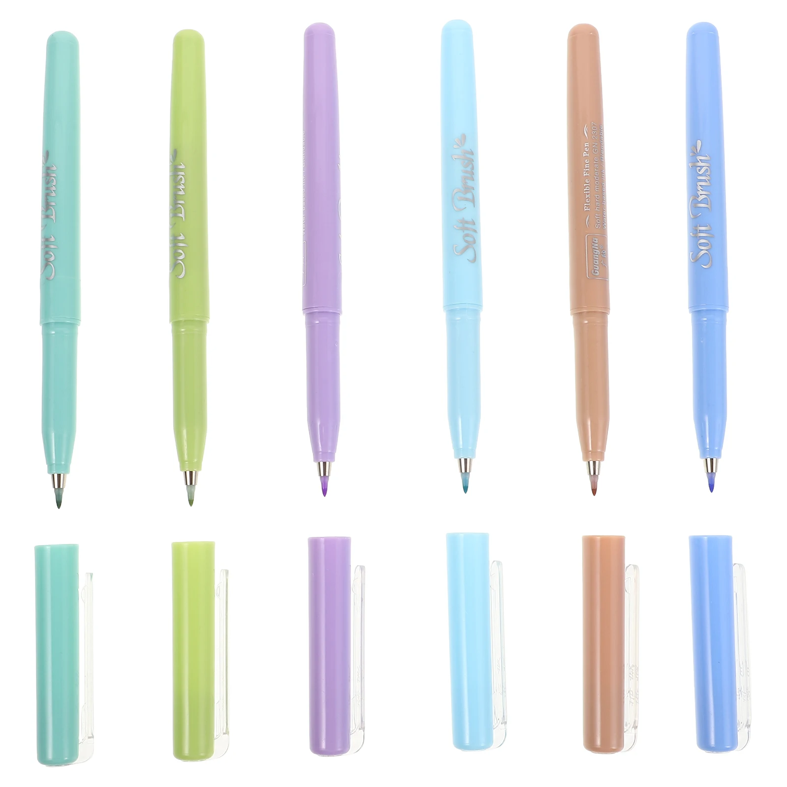 

Paint Brush Pens for Beginners Watercolor Pencils Alternative 6PCS Colorful Ink Markers for Art Journaling Calligraphy Design