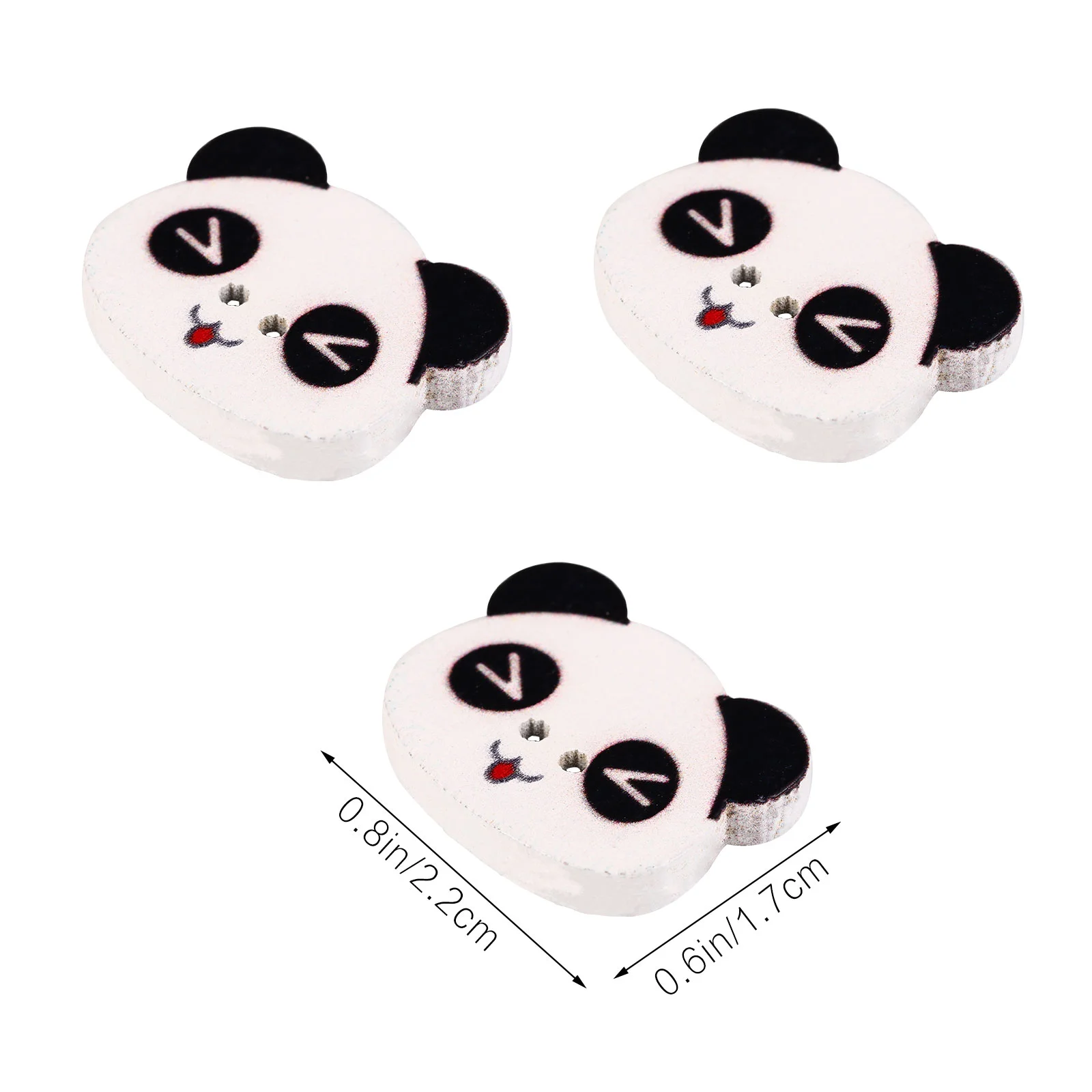 100 Pcs Panda Head Wooden Button Handcraft Buttons Cute Scarf Sewing Fasteners Decorative