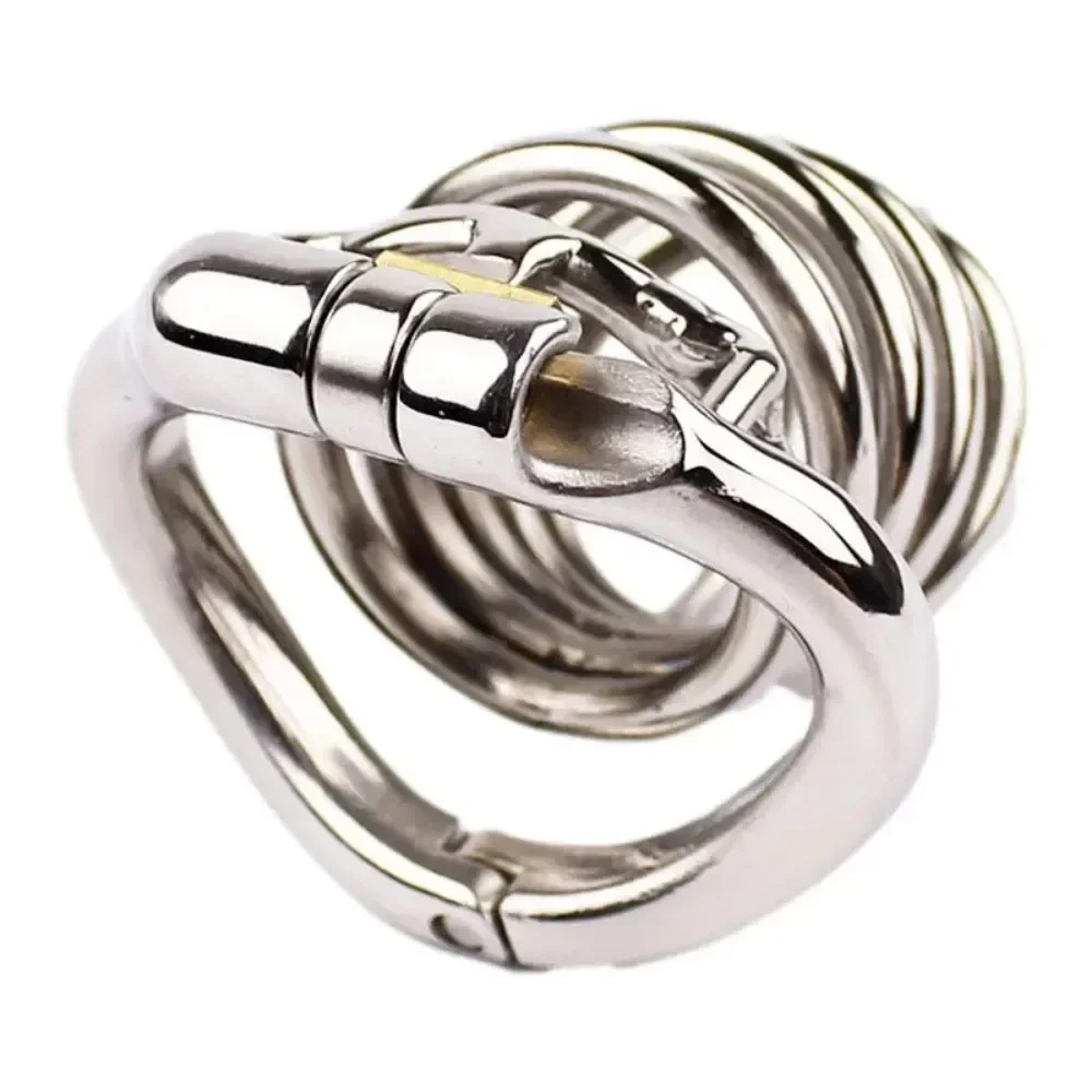 Small Medium Large Stainless Steel Male Chastity Device Metal Cock Cage Arc Penis Ring BDSM Sex Toys for Men Urethral Lock