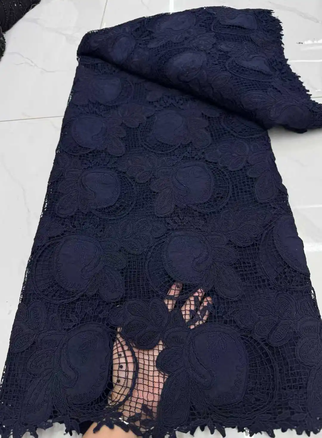 

African Guipure Cord Flower Lace Fabric 2026 French Embroidery Groom Nigeria Bridal High Quality French Tulle Lace Fabric Dress