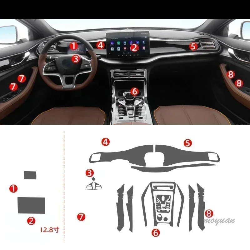 

Tpu Film for BYD Qin Plus Dmi 2021 2022 Car Interior Sticker Center Console Outlet Gear Navigation Dashboard Door Window Panel