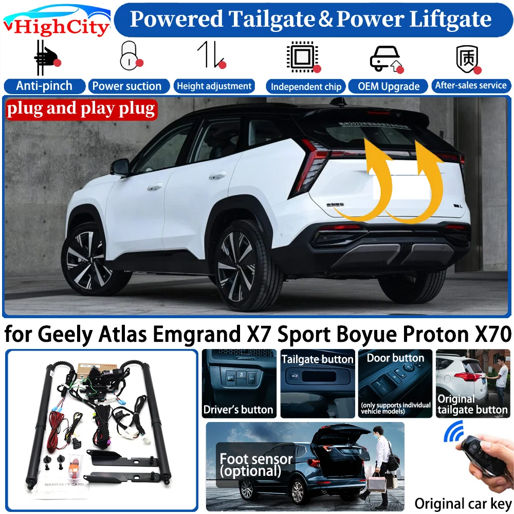 for Geely Atlas Emgrand X7 Sport Boyue Proton X70 Automatic Smart Powered Tailgate Power Liftgate System Strut Trunk Lift Kit