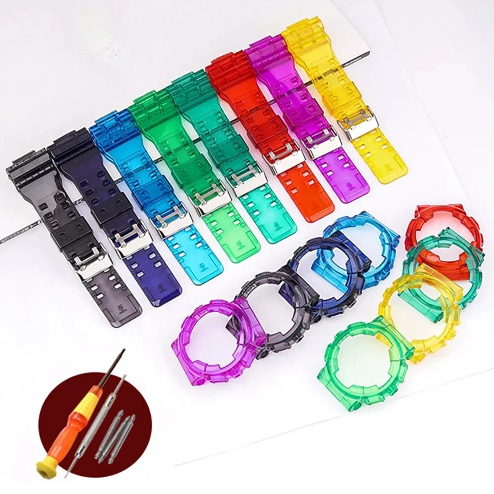 Watch Strap Bezel for Casio G-SHOCK GA-100 GA-110 GD-120 GLS-100 TPU Men Replacement Watch Band Modifying Kit Protective Case