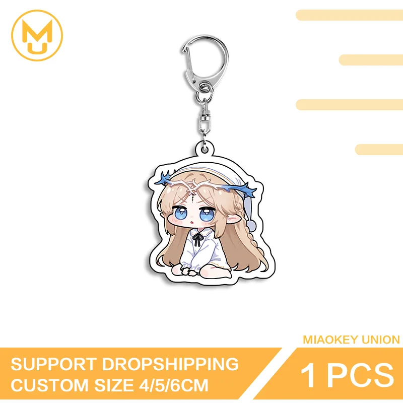 Cartoon Wuthering Waves Cartethyia Lovely Sitting Posture Double Sided Keyring HD Pattern Ingenious Backpack Decor Collection