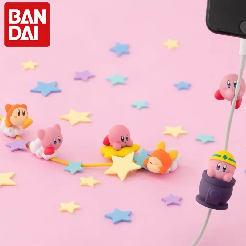 

Bandai Kirby Hugcot Gashapon Cable Hugger Waddle Dee Mini Collectible Figures Anime Game Cable Accessory Decor For Anime Fans