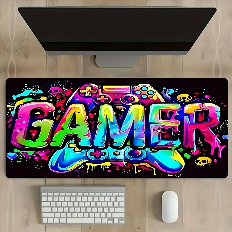 

Colorful game art mouse pad, large and durable rubber material, anti-slip base, thickened washable table mat, high quality