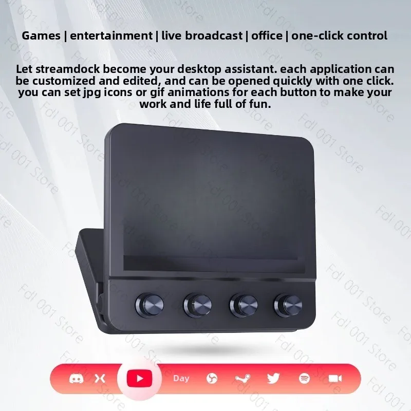 N4 Visual Macro Keyboard Desktop Revolution Streaming Console Hub 10-Key Quad-Dial Interface Touch Strip Dual USB-C & USB-A