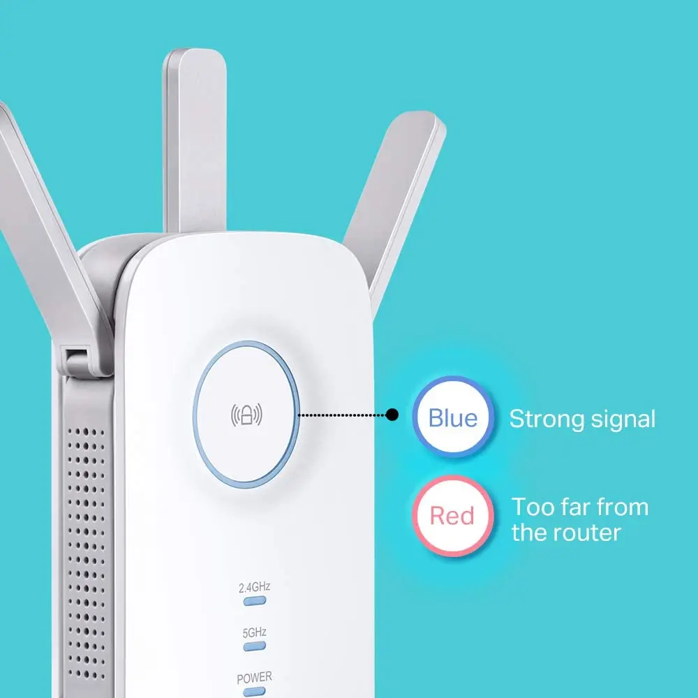 TP-Link Universal Dual Band Range Extender, Broadband/Wi-Fi Extender, wi-Fi Booster/Hotspot with 1 Gigabit Port and 3 Antennas