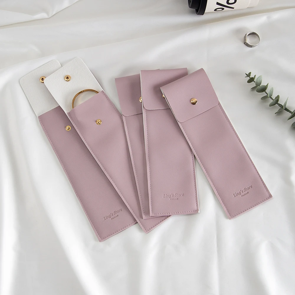 Personalized PU Leather Snap Bag Bracelet Pendant Perfume Sunglasses Watches Glasses Pouch Pen Knife Fork Jewelry Rule Organizer