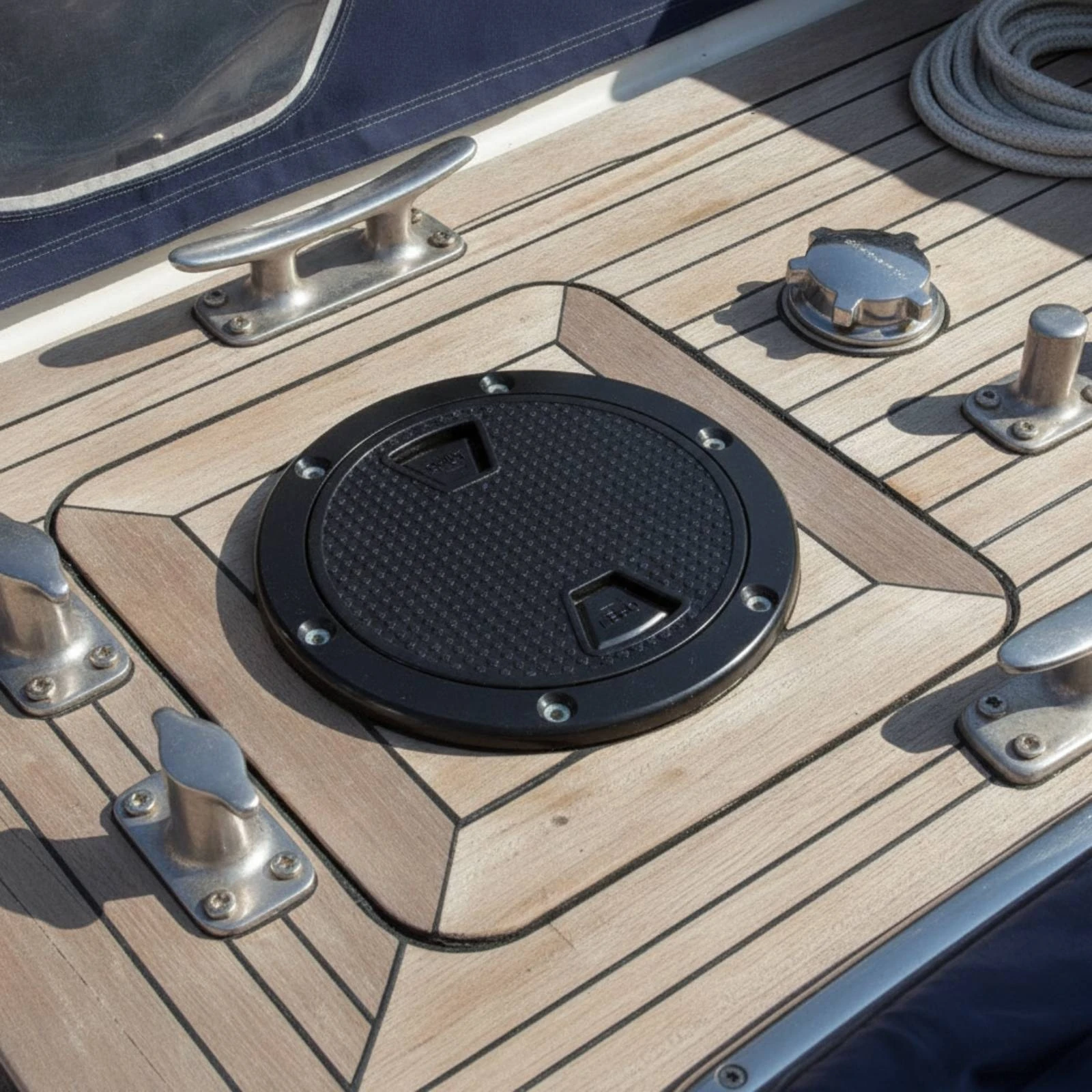 Marine Deck Hatch Cover Sleek Boat Deck Hatch Weatherproof Textured for Inspection Opening, Storage Compartment view 5