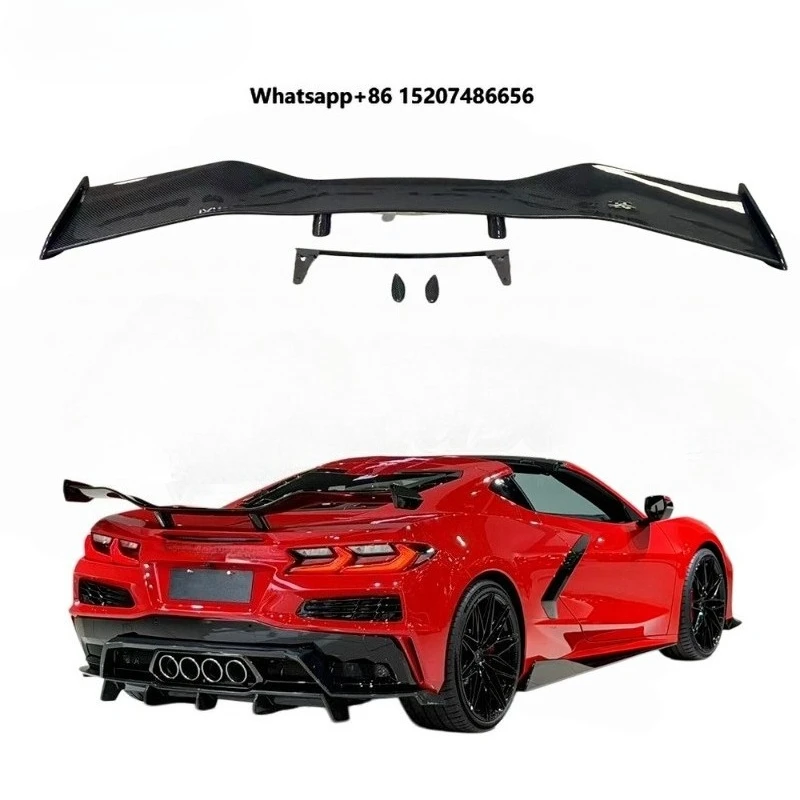 Wet Carbon Fiber Rear Wing Spoiler for Rear Trunk Spoiler Aero Upgrade Parts Easy Installation