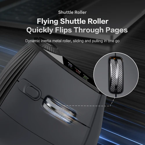 Imagen 2 del producto Jomaa Ratón Vertical inalámbrico con rodillo de velocidad retroiluminado RGB con perilla de ajuste de función Ratones ergonómicos USB Bluetooth Click deslizante