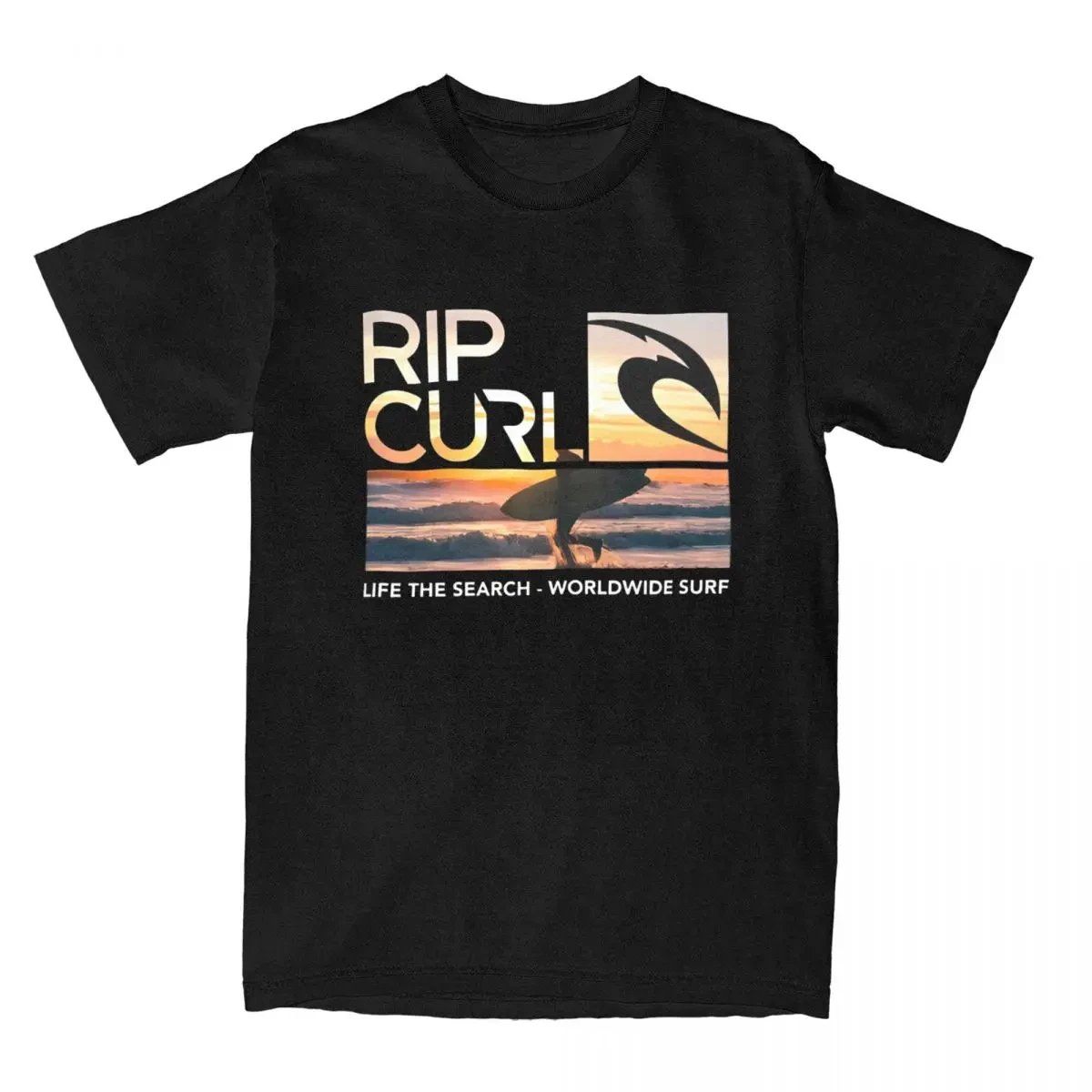 

Selling Rip Live The Search Beauty Curl Logo Men T Shirt Summer Amazing Quality Cotton Top Tee Male Large Couple Printed T-Shirt