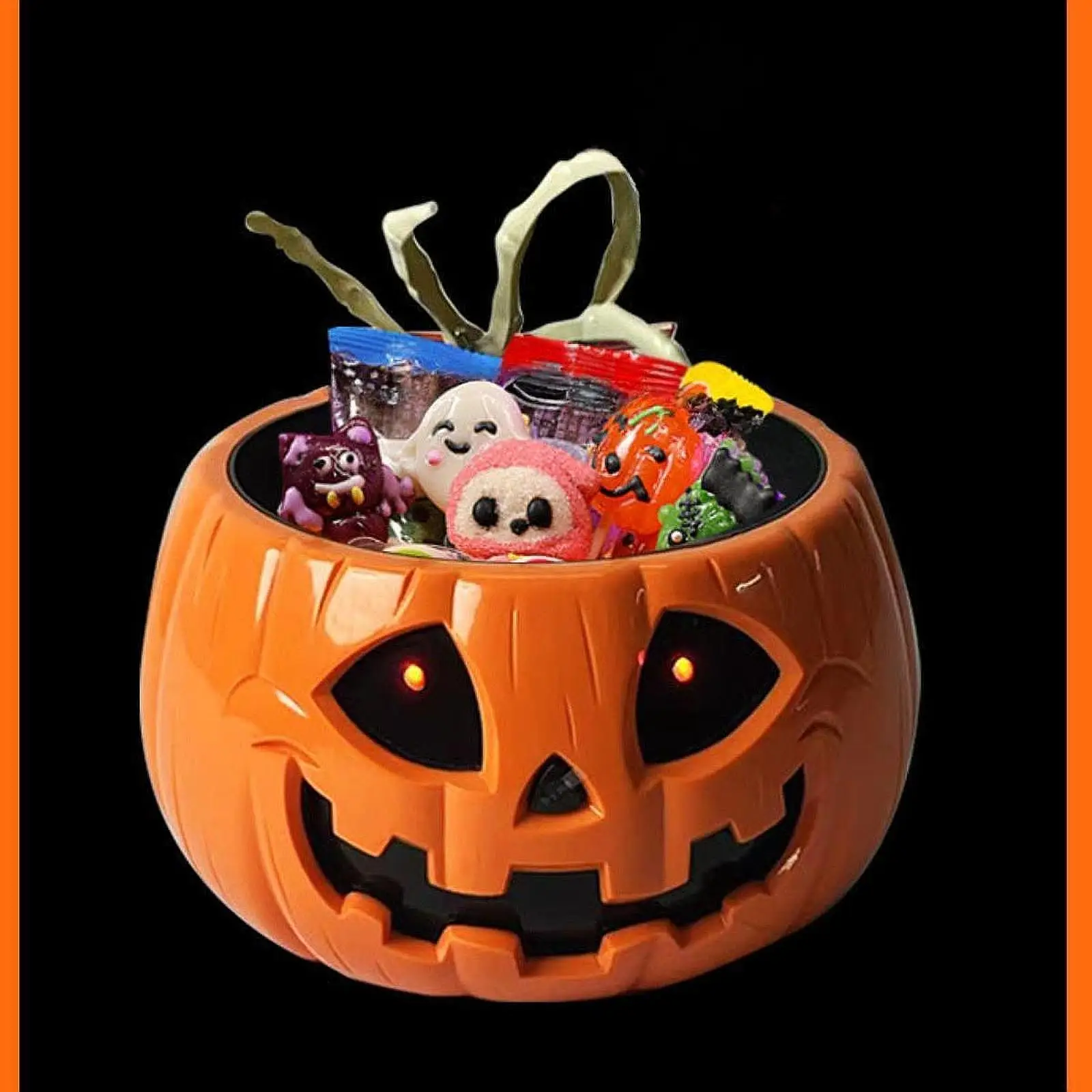 

Halloween Pumpkin Candy Bowl Props Animated Halloween Skull Bowl for Halloween Decorations Holiday Treaters Party Garden Home