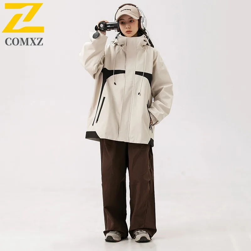 

COMXZ Neutral Jacket Leisure Splicing Hooded Streetwear Fashion Lightweight Coat Outdoor Photography Windproof Autumn Jackets
